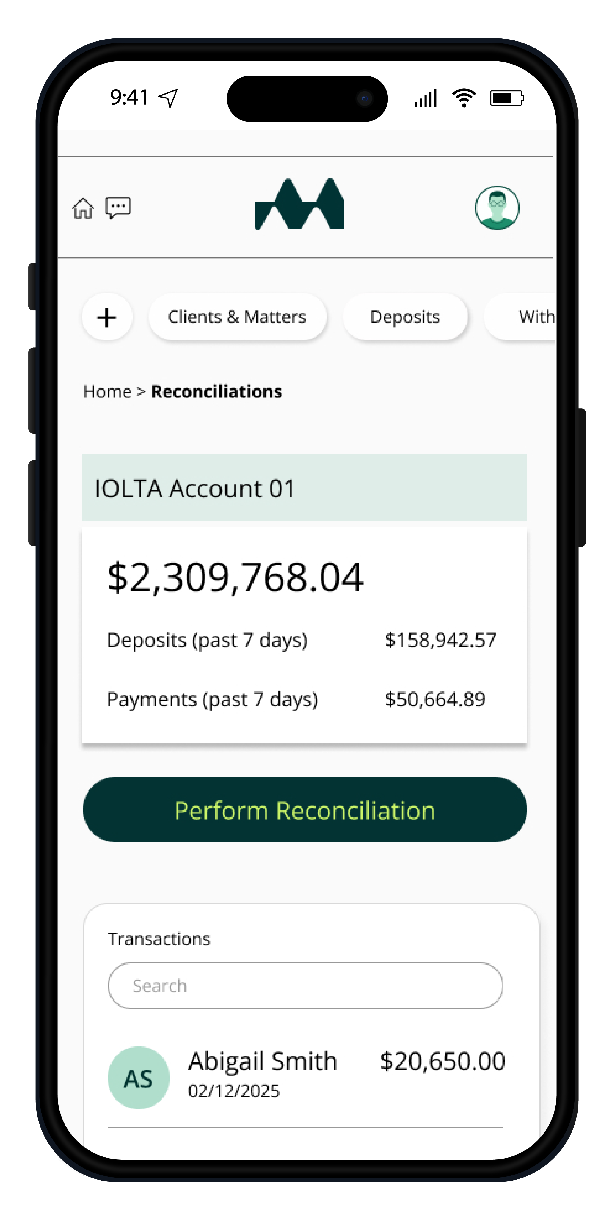 TrustLedger Reconciliation Dashboard