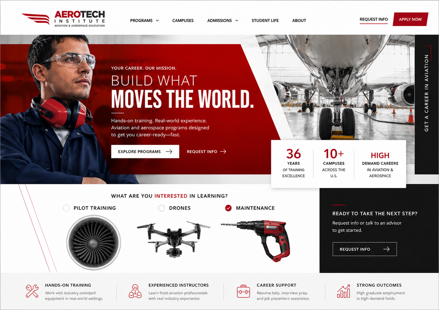 AeroTech Homepage Design by Beth Pavinich