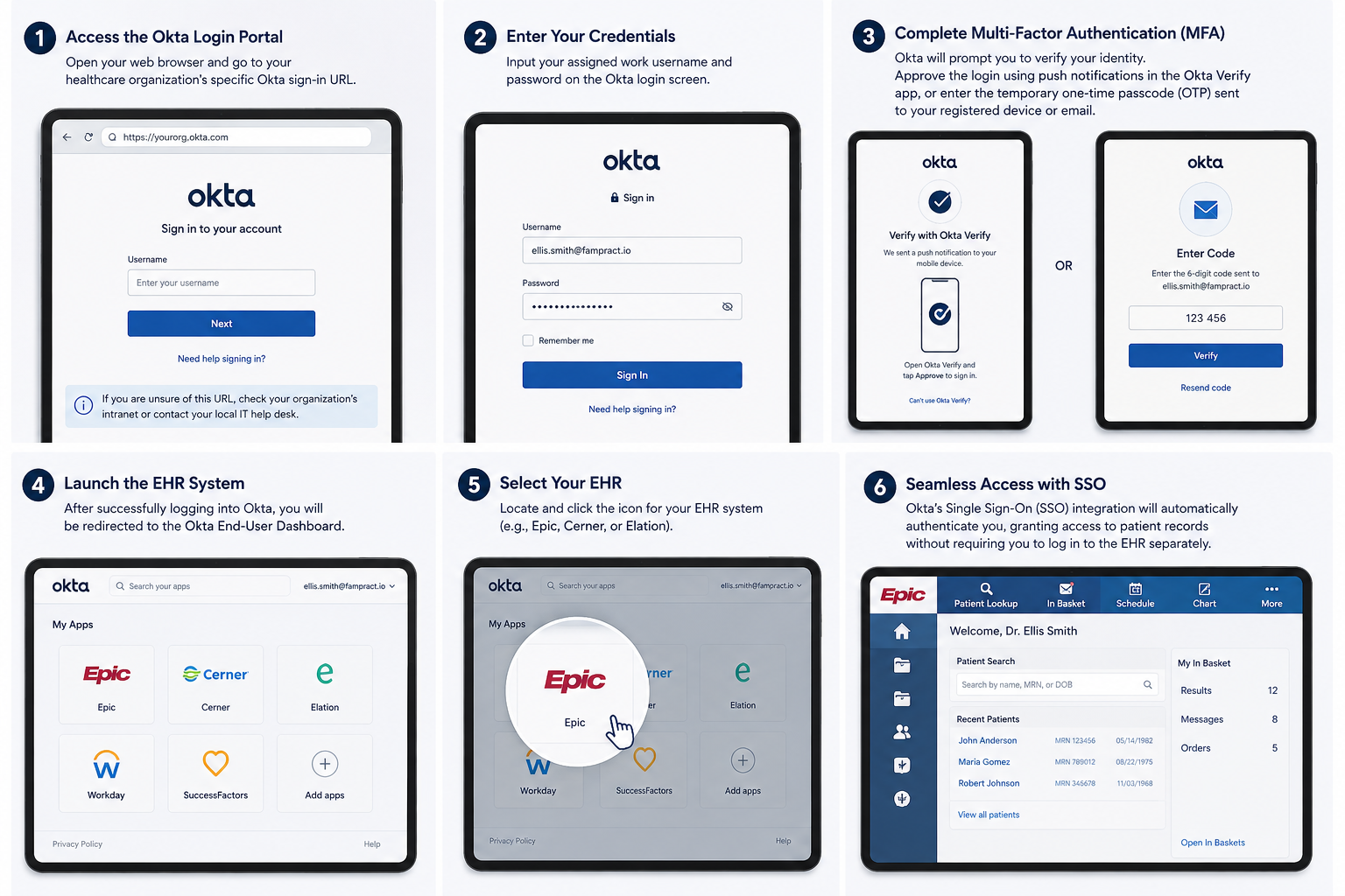 EHR - Traditional 2FA Login Flow