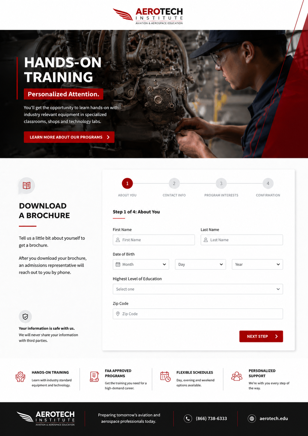 Paid media lead gen landing page