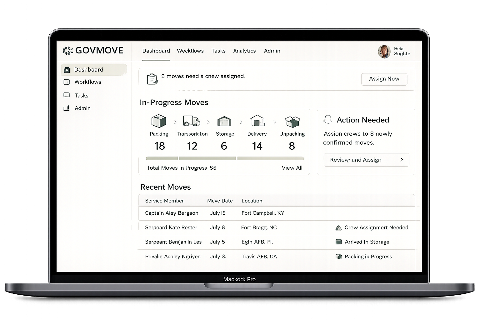 GovMove - CRM Dashboard