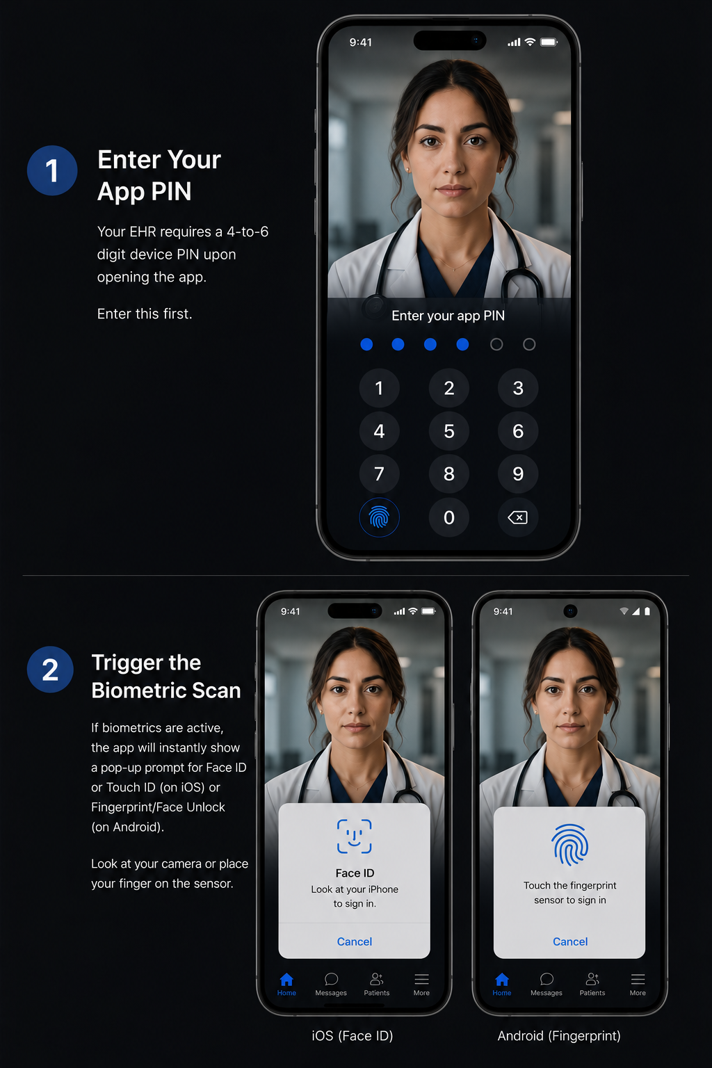 EHR Concept - Hybrid 2FA + Biometric